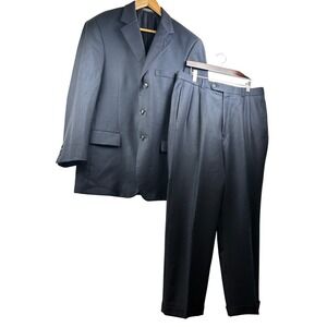 Bachrach Unstructured Wool Mens 2-Piece Suit 36R Loro Piana Wool Super 110s